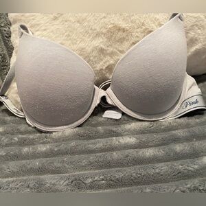 PINK Victoria's Secret Light Gray/blue Bra